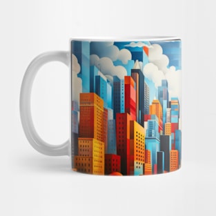 City Landscape Concept Abstract Colorful Scenery Painting Mug